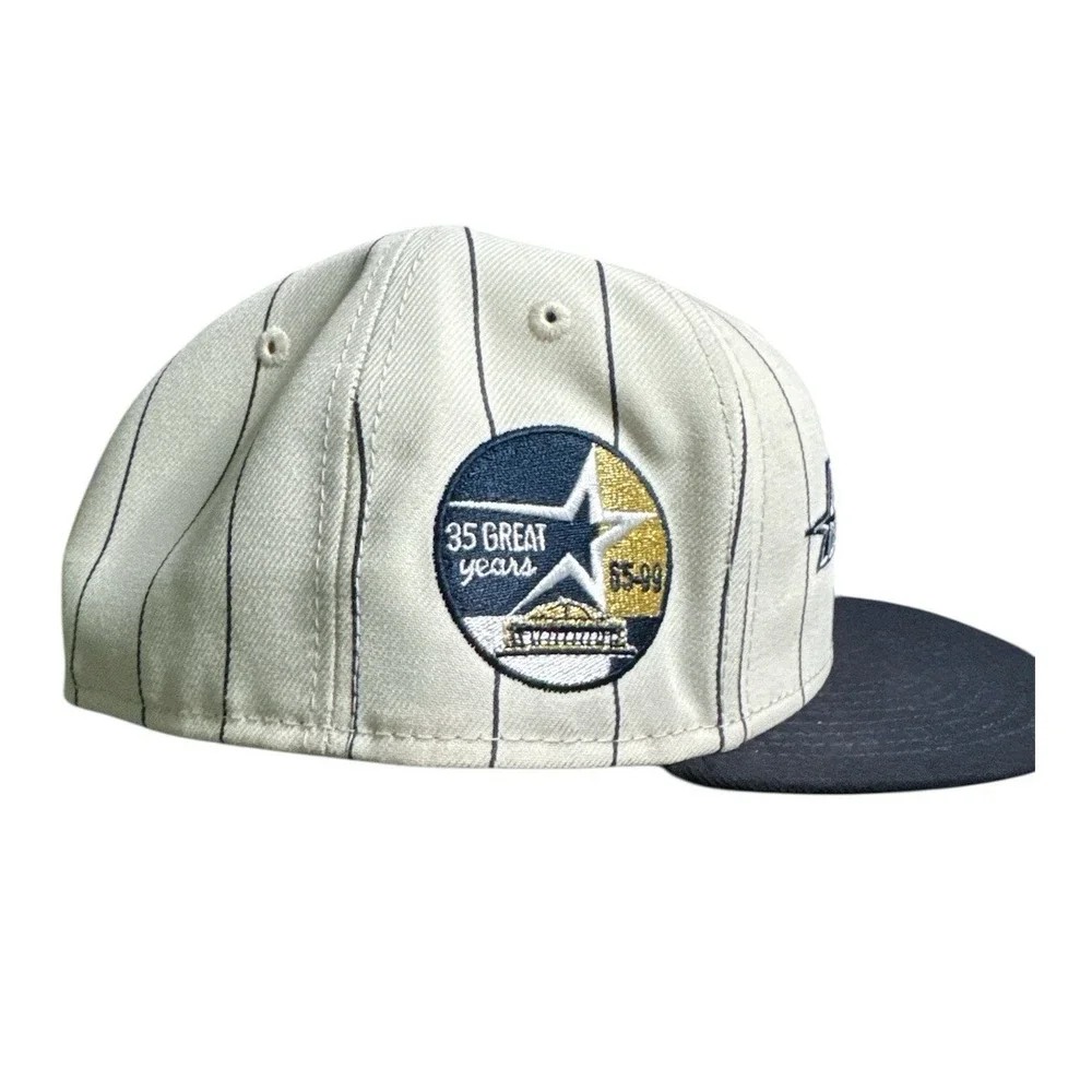 Houston Astros New Era‎ 59Fifty Hat White Pinstripe Side Patch Cap | Size 8
